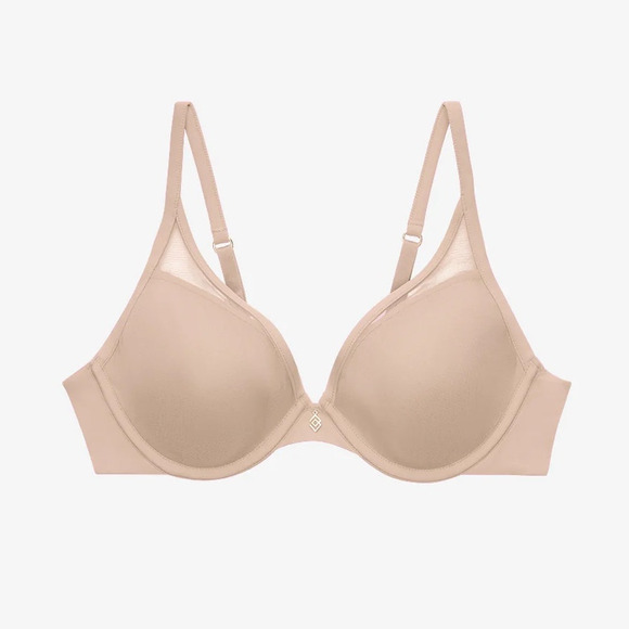 THIRDLOVE 24/7 Classic Uplift Plunge Bra Taupe Nude Sz 44E Underwire Comfortable - Picture 1 of 16